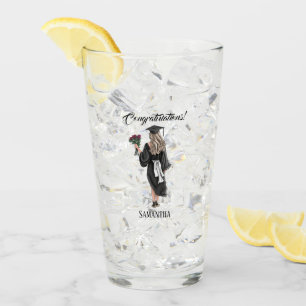 Personalised Watercolor Graduation (3) Glass