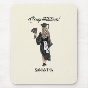 Personalised Watercolor Graduation (3) Mouse Pad
