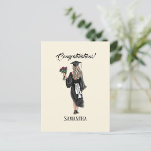 Personalised Watercolor Graduation (3) Postcard