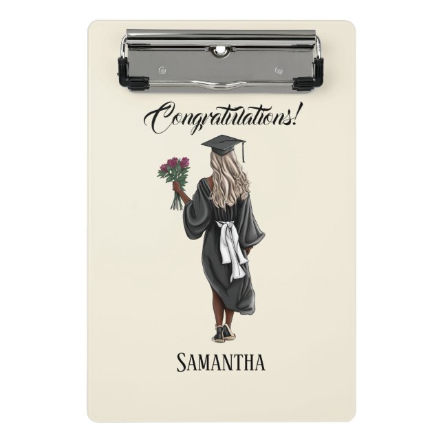 Personalised Watercolor Graduation (4) Mini Clipboard (Front)