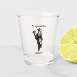 Personalised Watercolor Graduation (4) Shot Glass