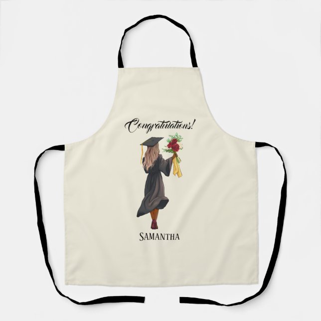 Personalised Watercolor Graduation (5) Apron (Front)
