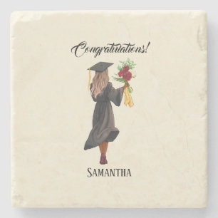 Personalised Watercolor Graduation (5) Stone Coaster