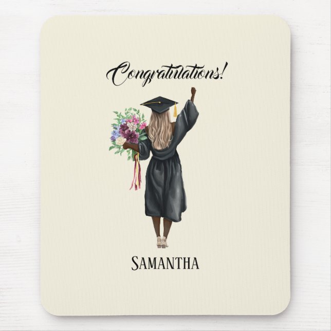 Personalised Watercolor Graduation (7) Mouse Pad (Front)