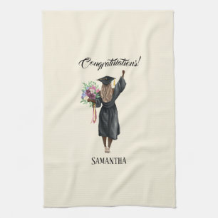 Personalised Watercolor Graduation (7) Tea Towel