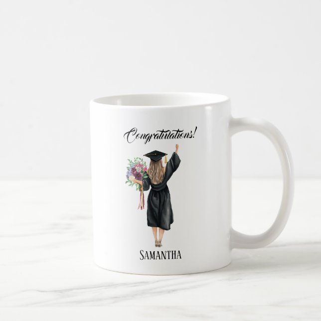 Personalised Watercolor Graduation (8) Coffee Mug (Right)
