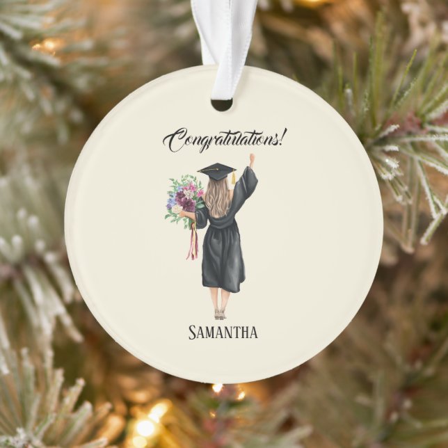 Personalised Watercolor Graduation (8) Ornament (Tree)