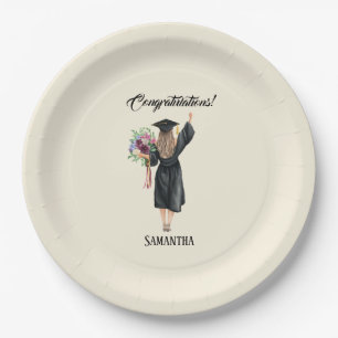 Personalised Watercolor Graduation (8) Paper Plate