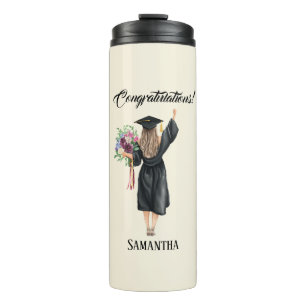 Personalised Watercolor Graduation (8) Thermal Tumbler