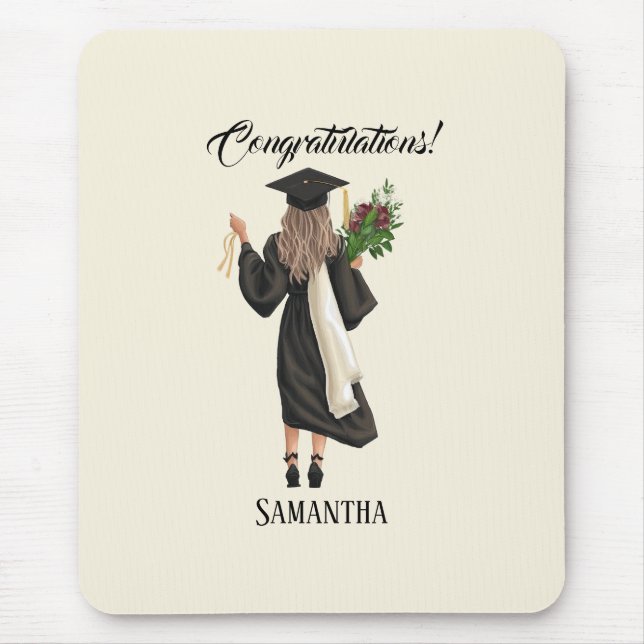 Personalised Watercolor Graduation (9) Mouse Pad (Front)