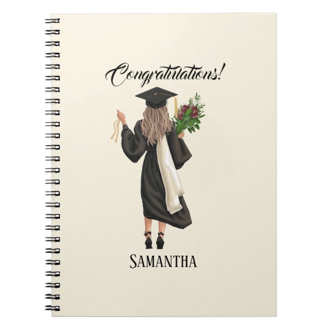 Personalised Watercolor Graduation (9) Notebook (Front)