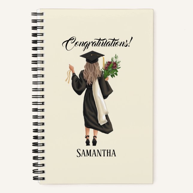 Personalised Watercolor Graduation (9) Notebook (Front)
