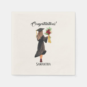 Personalised Watercolor Graduation Napkin