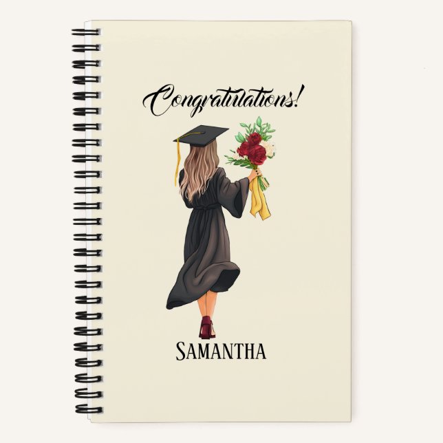 Personalised Watercolor Graduation  Notebook (Front)