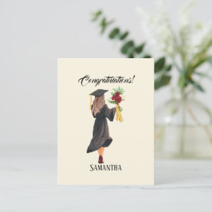 Personalised Watercolor Graduation  Postcard
