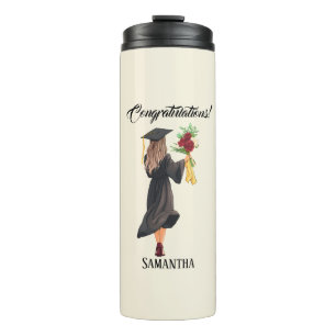Personalised Watercolor Graduation Thermal Tumbler