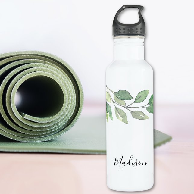 Personalised Watercolor Greenery  710 Ml Water Bottle (Creator Uploaded)