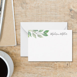Personalised Watercolor Greenery Card