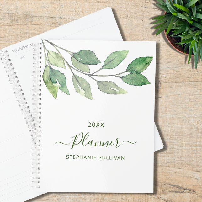 Personalised Watercolor Greenery  Planner (Creator Uploaded)