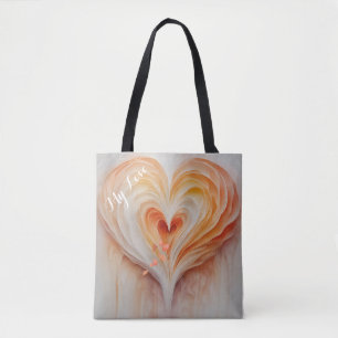 Personalised Watercolor Heart Gift for her Tote Bag