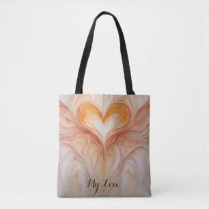 Personalised Watercolor Heart Gift for her Tote Bag