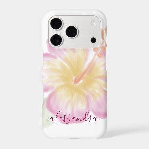 Personalised Watercolor Hibiscus iPhone Case