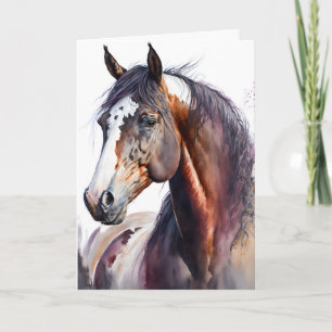 Personalised Watercolor Horse Greeting Card