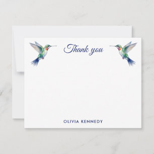 Personalised Watercolor Hummingbird Thank You Card