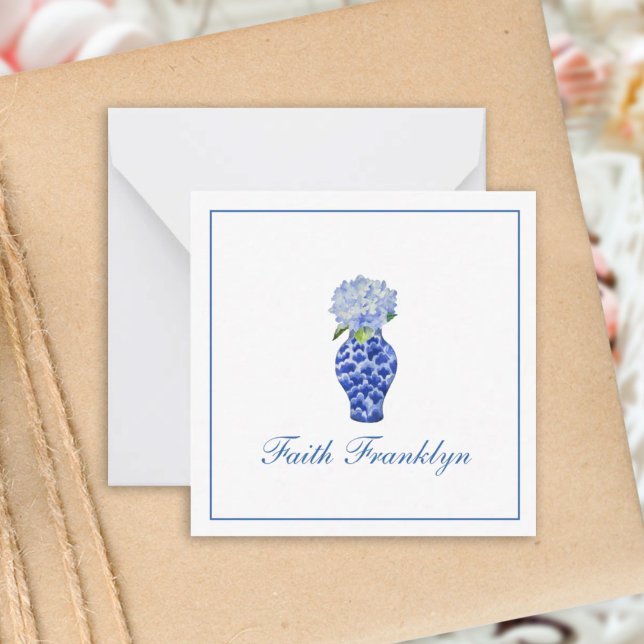 Personalised Watercolor Hydrangea calling Card (Creator Uploaded)