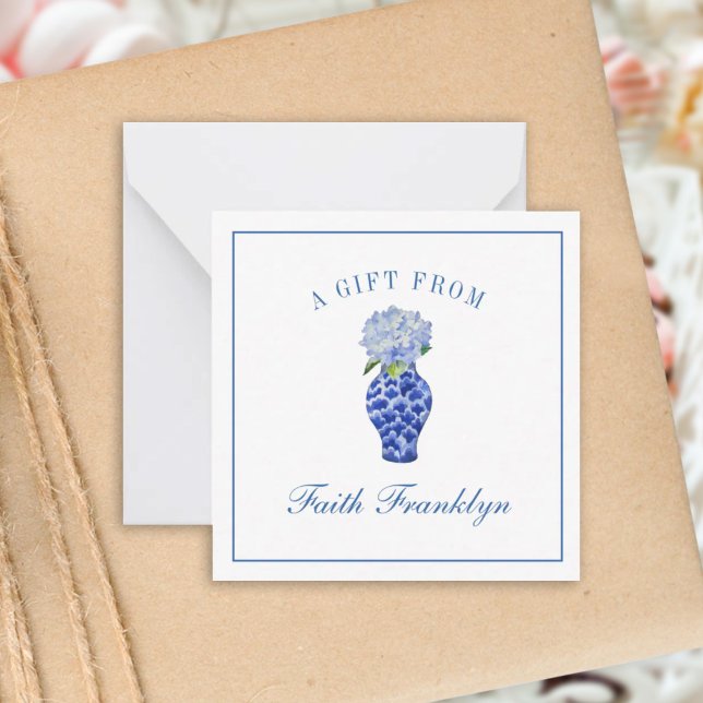 Personalised Watercolor Hydrangea Gift Enclosure Card (Creator Uploaded)