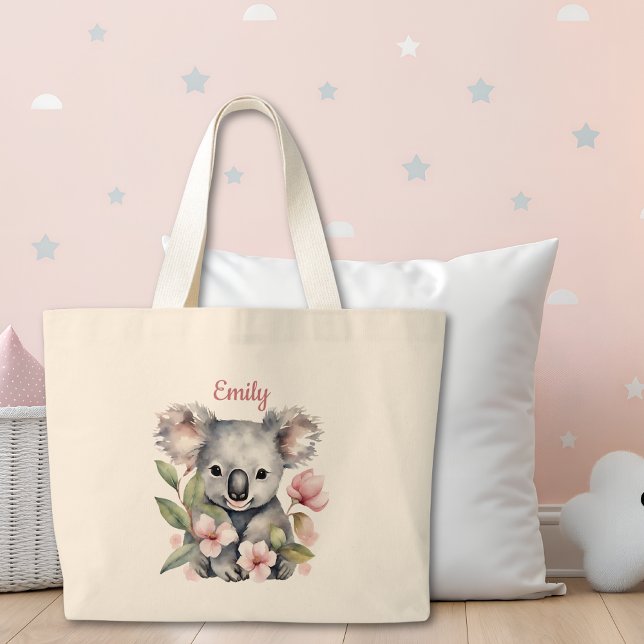 Personalised Watercolor Koala Bear Tote Bag (Creator Uploaded)