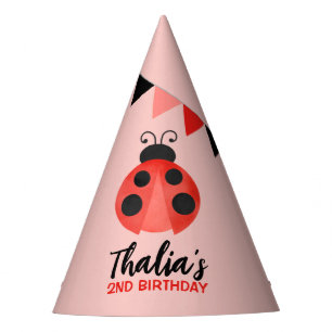Personalised Watercolor Ladybugs Paper Party Hats