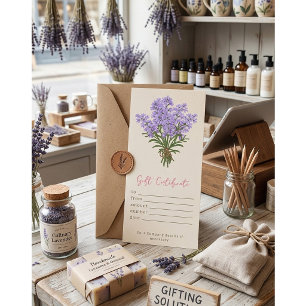 Personalised Watercolor Lavender Gift Certificate