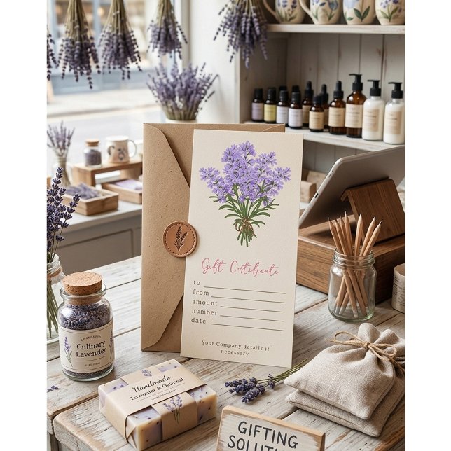 Personalised Watercolor Lavender Gift Certificate (Creator Uploaded)