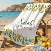 Personalised Watercolor Lemon Citrus Custom Name 