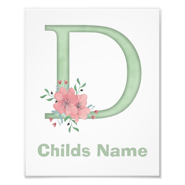 Personalised Watercolor Letter C Photo Print (Front)
