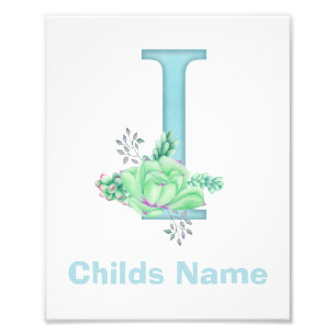 Personalised Watercolor Letter I Photo Print