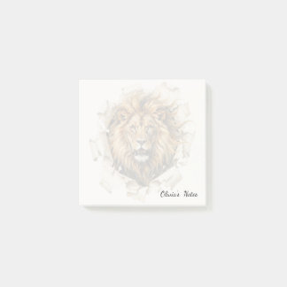 Personalised Watercolor Lion Torn Paper Effect Post-it Notes