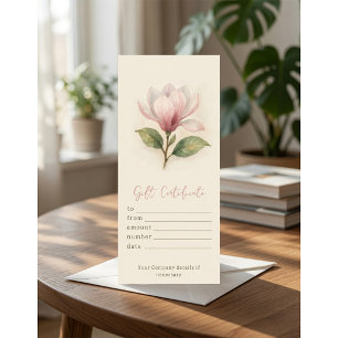 Personalised Watercolor Magnolia Gift Certificate