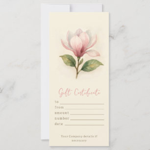 Personalised Watercolor Magnolia Gift Certificate