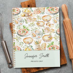 Personalised Watercolor Mediterranean Food Pattern Planner