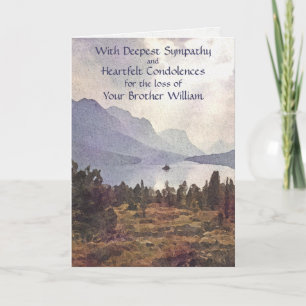 Personalised Watercolor Mountain Lake Sympathy Card