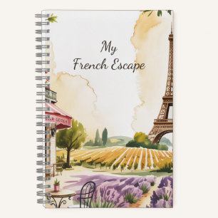 Personalised Watercolor Paris Eiffel Tower Notebook