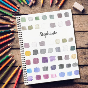 Personalised Watercolor Pattern Sketchbook Notebook