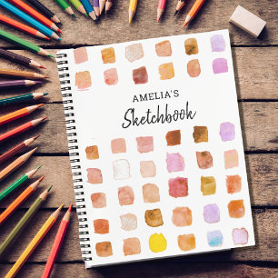 Personalised Watercolor Pattern Sketchbook Notebook