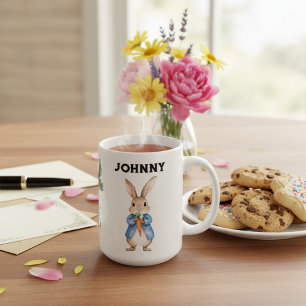 Personalised Watercolor Peter Rabbit Kids Name Coffee Mug