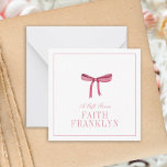 Personalised watercolor pink bow gift enclosure card<br><div class="desc">Personalised watercolor pink bow gift enclosure Note Card.   

This Personalised watercolor pink bow gift enclosure Note Card can be customised with a name and can be used as a gift enclosure card.</div>