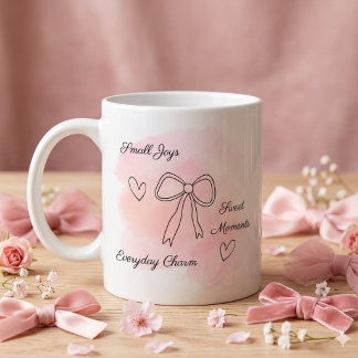 Personalised Watercolor Pink Coquette Mug