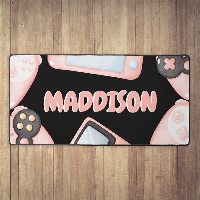 Personalised Watercolor Pink Gaming Desk Mat (Creator Uploaded)