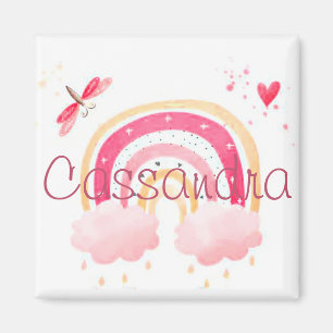 Personalised watercolor rainbow   magnet